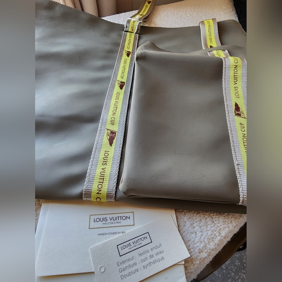 Louis Vuitton Cup Gray Tote with Yellow Strap (2 Piece) - Authencity Cert Incl. - Picture 3 of 16